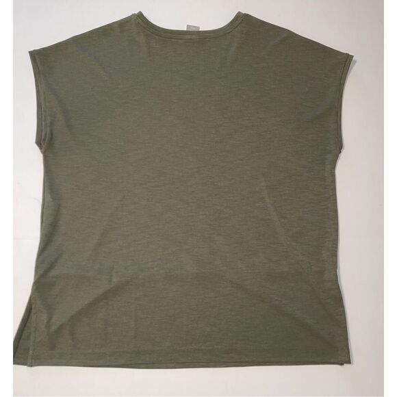 Chico's olive green‎ cap sleeve, pullover top, accented waist, size 2 A50 - Picture 5 of 5